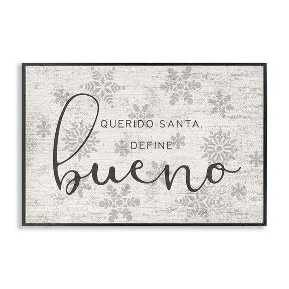 Stupell Industries Querido Santa Define Bueno Holiday Painting Black Framed Art Print Wall Art, 18 x 12