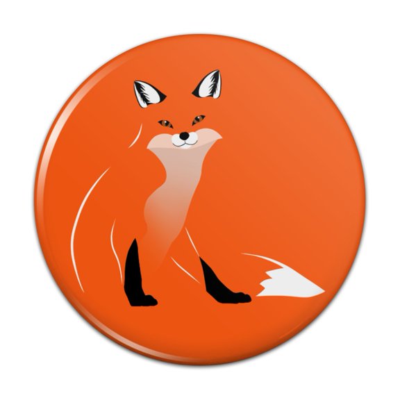 Stylish Red Foxy Fox Pinback Button Pin