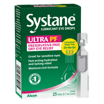 Systane Ultra Lubricant Eye Drops for Dry Eye Symptoms, 25 Preservative-Free Single Use Vials