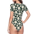 thumbnail image 4 of Gaeub White Daisies And Bee Women'S Short Sleeve One Piece Swimsuit Sexy High-Waisted Bodysuit For Swimming, Beach, Sports - Xx-Large, 4 of 9