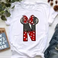 thumbnail image 3 of Ropa de verano de manga corta de Disney para niños, camisetas de algodón con estampado de letras de Minnie Mouse, camisetas de la AZ para niños, camisetas Y2k para niños y niñas, 3 of 5