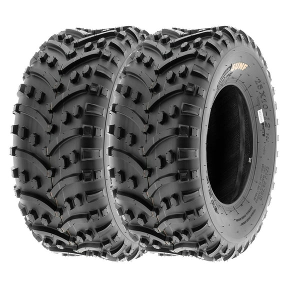 SunF ATV/UTV All Terrain Quad Tire 25x10-12 25x10x12 6 PR Tubeless A032 (Set of 2)
