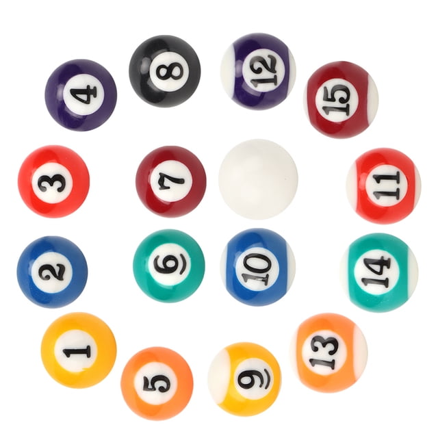 Billiard 16PCS Eco‑friendly Resin Mini 2.5CM Children Billiard Ball Toy Pool Table Accesssory