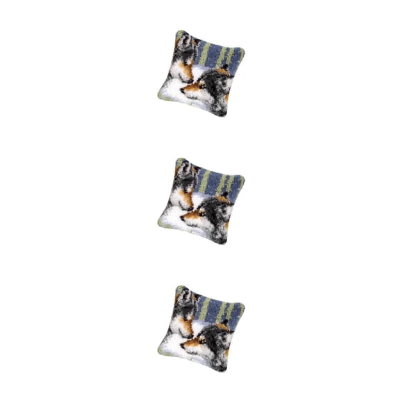 Minnieouse DIY Hook Set Throw Pillow Covers Craft para bordado Carpet Wolf Type1 NO1
