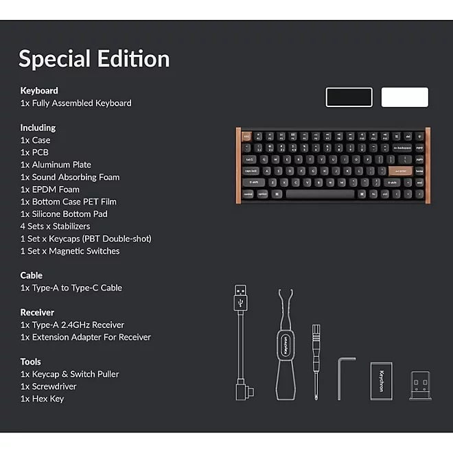 Keychron K2HE Elite Bundle - Black-Special Edition - Walmart.com