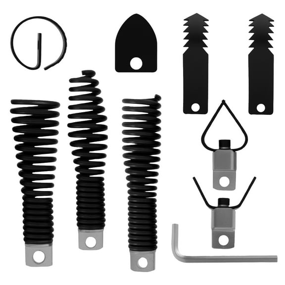 AEVXKHI 9PCS Manganese Steel Drain Snake Drill Attachment, Rustproof Cutter and Auger Set, Drain Cleaner Combination Cutter Head for Kitchen Bathroom