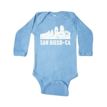 

Inktastic San Diego California Skyline with Grunge Gift Baby Boy or Baby Girl Long Sleeve Bodysuit
