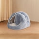 thumbnail image 1 of Cama para gatos con capucha, cama para gatos cubierta tipo cueva, cómoda y autocalentable, nido para gatos, cueva de felpa con capucha para conejos de azul, 1 of 9
