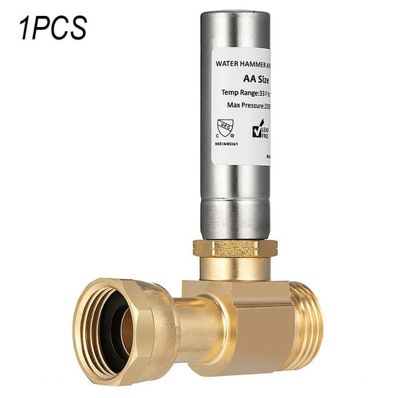 2/1pcs Stainless Steel Washing Machine Angle Water Hammer Arrestor 3/4 Inch Reduces Noise Angle Water Hammer Arrestor