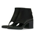 thumbnail image 5 of FSJ Women Open Split Toe Platform Sandal Boots Zip up Stacked Block Mid Heels Fashion Outdoor Party Booties Size 10 Black, 5 of 5
