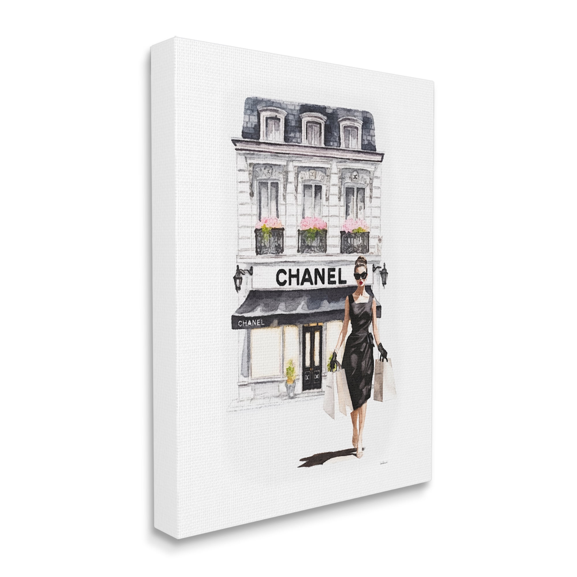Stupell Industries Shopping Fashion Storefront Town & City Painting Gallery Wrapped Canvas Art Print Wall Art, 36 x 48