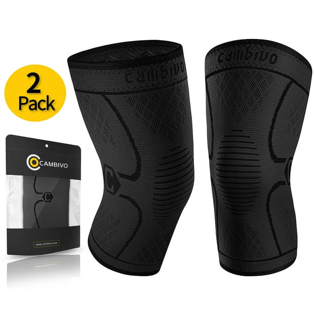 CAMBIVO Knee Brace x2, Compression Knee Sleeve Support for Running