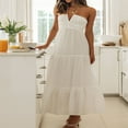 thumbnail image 2 of Robe Longue Dos Nu Sans Manches Ligne A Fluide pour Femmes Robe de Plage, 2 of 6