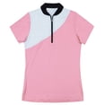 thumbnail image 3 of Monterey Club Women's Enjoy Stripe Contrast Zip Golf Polo Shirt #2342, 3 of 4