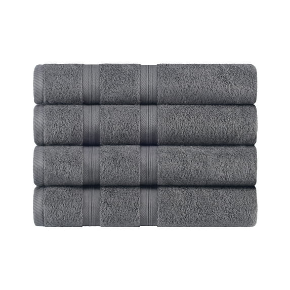 BNM Smart Dry Premium 4 Piece Cotton Bath Towel Set, Grey