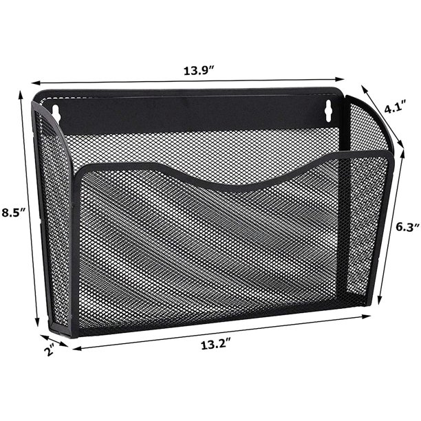 Mesh 6 Pack Wall Mounted File Holder Metal Hanging Vertical Wall File