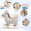 thumbnail image 4 of Kids Rocking Chair,Plush Ride On Rocking Horse Donkey with Sound,Wood Base Seat,Safety Belt,Baby Toddler Rocker Toy for 18- 36 Months,Gray,Light Gray Plush Toys Kids Bikes Riding Toys, 4 of 5