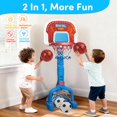 thumbnail image 2 of Canasta de baloncesto PJG para niños pequeños, ajustable para interiores, con 4 pelotas, 2 of 7