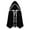 Black, variant on Hooded Cloak for Women Christmas Lace Pleated Lace Solid Color Hooded Short Velvet Cape