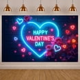 thumbnail image 3 of Neon Happy Valentine's Day Banner Heart Pattern Valentine's Day Backdrop Colorful Neon Romantic Display for Couple Gathering Indoor Party Romantic Dinner, 3 of 3