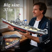 Military Series World War II Battleship Building Kit, 2228 Pieces USS Missouri Compatible with Lego-Military Army Set for Adults WW2, Toy Gift Boat Building Block Model Home Decor