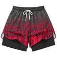 thumbnail image 6 of Mifsaly Womens Athletic Shorts with Liner 2 in 1 Tie-Dye Print Double Layer Running Shorts High Waisted Workout Gym Yoga Biker Shorts Wine,XL, 6 of 7