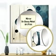 thumbnail image 3 of Designart "Blue Yellow Mid Century Minimalist Rain I" Abstract Collages Square Mirror Wall Decor Transitional - Large Teal Square Bathroom Mirror - Square Printed Wall Mirror Art, 3 of 5