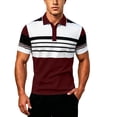thumbnail image 4 of Polo Shorts for Men Short Sleeve with Button Lightweight Summer Outfits Brick Red TShirts for Men, 4 of 4