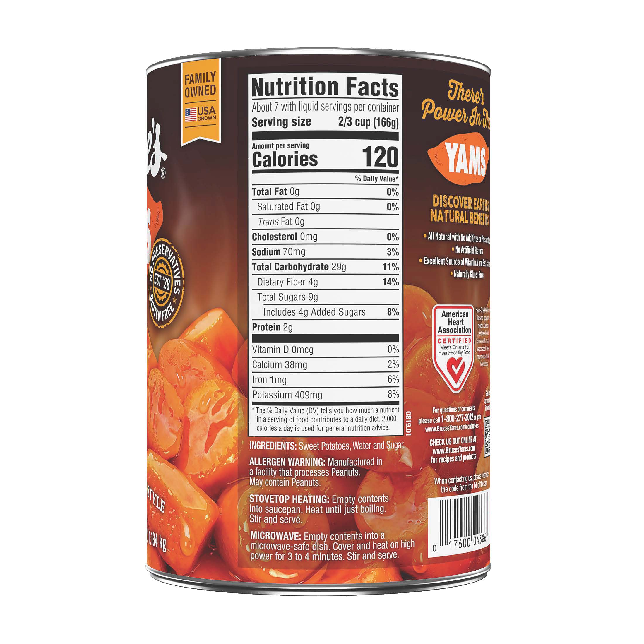 Bruce's Yams Cut Sweet Potatoes in Syrup, Canned Vegetables, 40 oz - image 3 of 6