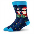 thumbnail image 2 of Unisex Christmas Crew Socks Cotton Blend Jacquard Knit Long Socks Holiday Character Pattern Casual Daily Wear Mid Calf Santa Claus Novelty Funny Xmas Gift Winter Warm Breathable, 2 of 4