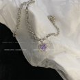 thumbnail image 3 of Collar De Plata Y2K Circón De Ópalo De Perlas Para Las Mujeres De Corazón Cruz Mariposa Colgante Gargantilla Accesorios De Joyería, 3 of 4