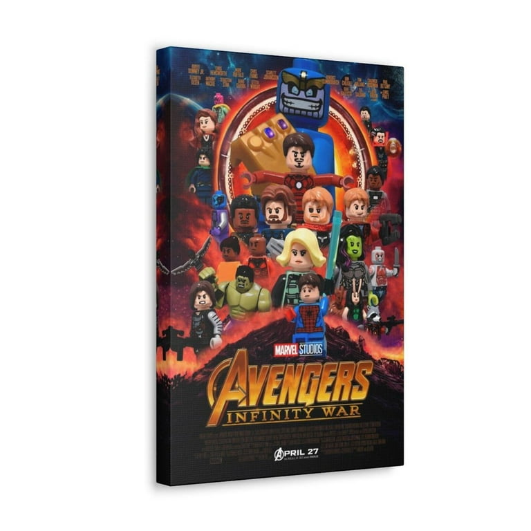 Custom MOC Same as Major Brands Avengers Infinity Wars LEGO Movie Wall Art Canvas Art With Backing. Walmart