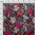 thumbnail image 3 of oneOone Cotton Poplin Maroon Fabric Tropical Leaf Sewing Material Print Fabric By The Yard 56 Inch Wide, 3 of 4