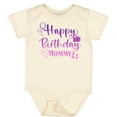 thumbnail image 3 of Inktastic Purple Happy Birthday Mommy Boys or Girls Baby Bodysuit, 3 of 5