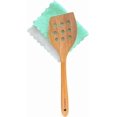 thumbnail image 1 of Teak Wooden Spatula for Cooking – Natural Non-Stick, Handcrafted Kitchen Utensils with Round Slotted Turner, Comfort Grip & Microfiber Cloth, 1 of 5