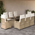 thumbnail image 1 of vidaXL 9 Piece Garden Dining Set with Cushions Beige Poly Rattan, 1 of 1