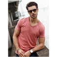 thumbnail image 4 of Camiseta de manga corta AIOPESON 5 piezas marca hombres Casual Color sólido Slim Fit cuello en V 100% algodón AIOPESON Mangas cortas de algodón con cuello en V., 4 of 6