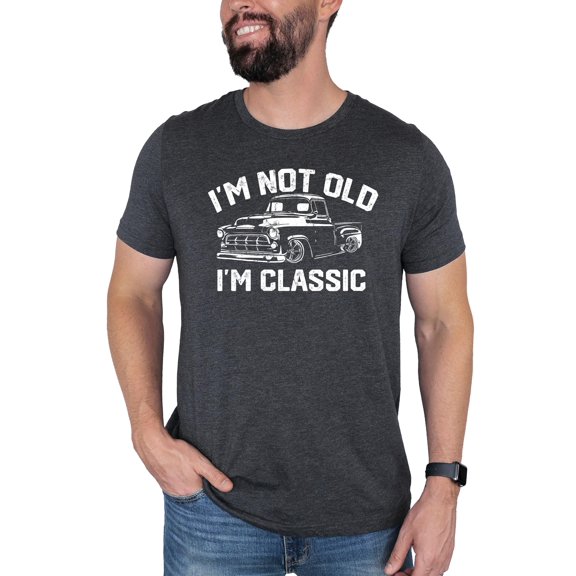 I'm Not Old I'm Classic Funny Shirt for Men Dad Joke Car Tee for Adults Dark Gray Heather Shirt Adult 2XL
