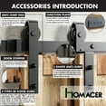 thumbnail image 6 of Homacer Black Rustic Single Track Bypass Sliding Barn Door Hardware Kit, for Two/Double Doors, 11ft Long Flat Track, Classic Design Roller, Heavy Duty, for Interior & Exterior Use, 6 of 7