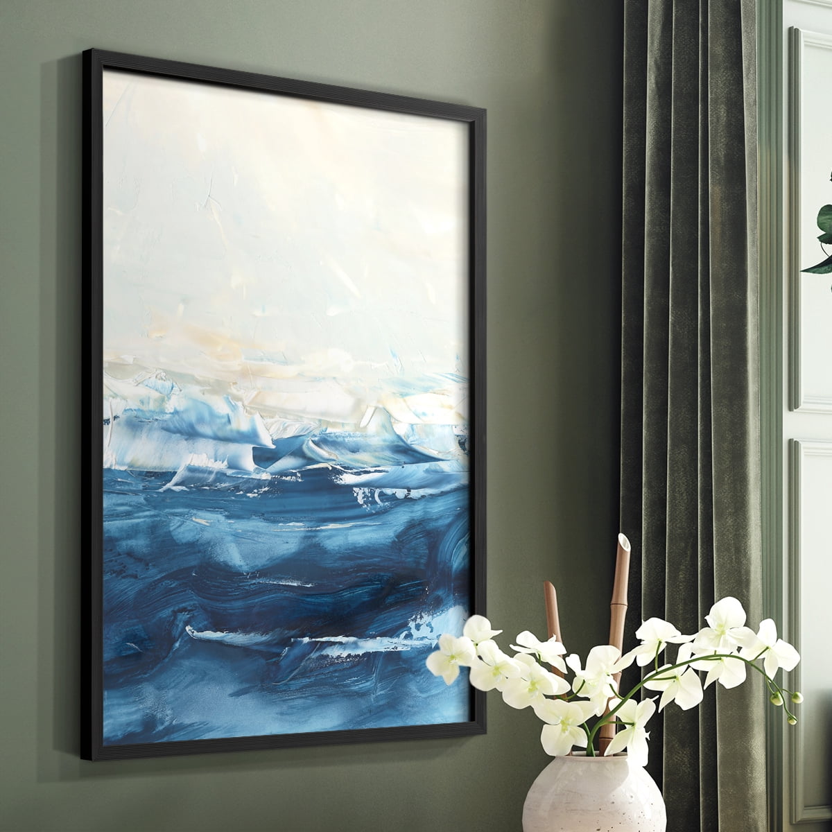 Wave after Wave II Framed Print in Black Solid Wood 8 x 10 Framed Print