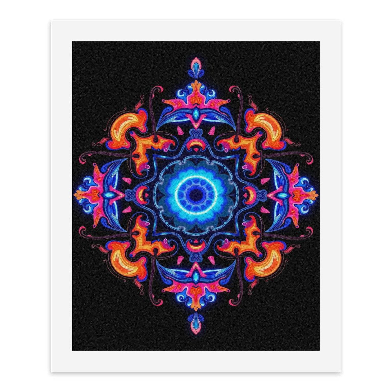 Paint By Numbers Kit for Adults Beginner - DIY Neon Mandala Art Symmetrical Design Canvas Painting Kits for Adults, Frameless Paint By Number for Adults for Home Wall Decor 16x20 Inch