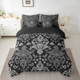 thumbnail image 2 of Feelyou Black White Damask Twin Bedding Sets 7-Piece, Mandala Floral Print Bedding Comforter Set, Vintage Western Fashion Reversible Sheet Sets, Lightweight Room Decor, 2 of 7