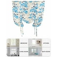 thumbnail image 6 of Blue Flowers Tie Up Curtains for Window, Thermal Insulated Balloon Shade Adjustable Rod Pocket Curtains Valance Panels for Kitchen Bathroom Cafe 42 x 54 Farmhouse Pastoral Spring Botanical Plants, 6 of 6