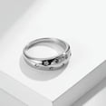 thumbnail image 7 of 6mm Silver Gold Black Band Women's Titanium Steel White Cz Wedding Ring Size 6-8, 7 of 7