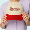 thumbnail image 2 of Brunettes Have More Fun Hat, Funny Embroidered Trucker Cap with Statement Quote, Adjustable Snapback Baseball Hat for Women, Trendy Fashion Accessory and Gift Idea, 2 of 5