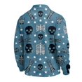 thumbnail image 4 of Domuza Mens Halloween Shirt Casual Long Sleeve Funny Novelty Print Polo Shirts Vintage Regular Fit Button Down Collared Blouse Yellow L, 4 of 5