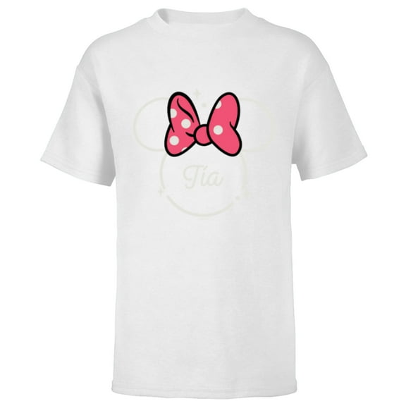 Disney Minnie Mouse Tía Aunt Head Icon Magic Día de la Madre - Short Sleeve T-Shirt for Kids - Customized-White