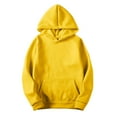 thumbnail image 5 of Wyobmus 2PC Womens Hoodies Casual Long Sleeve Drawstring Pullover Tops Loose Solid Hooded Sweatshirt With Pocket A-Yellow, 5 of 6