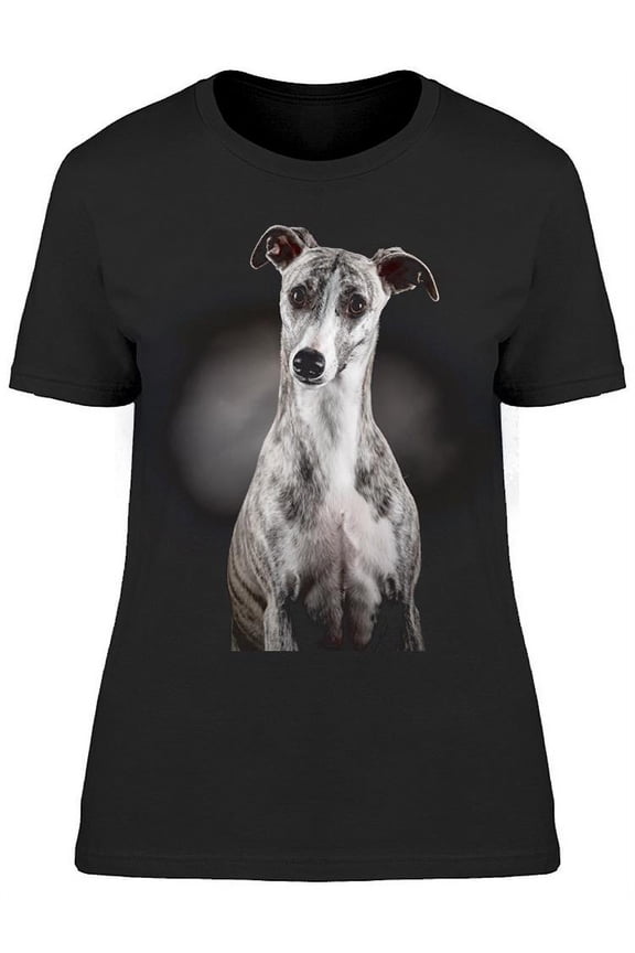 Monochrome Portrait Greyhound T-Shirt Women -Image by Shutterstock, Female Large