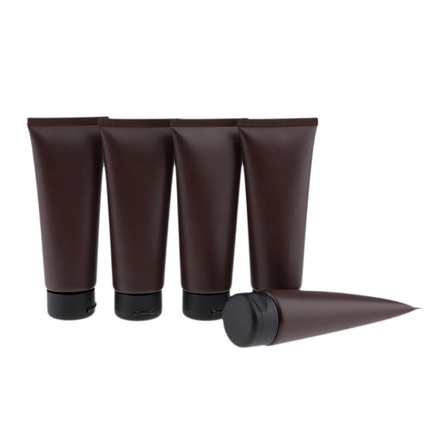 5PCS 100ML /100G Brown Empty Flip Cap Sample Soft Tubes For Cosmetics Shampoo Shower Gel Body Lotion